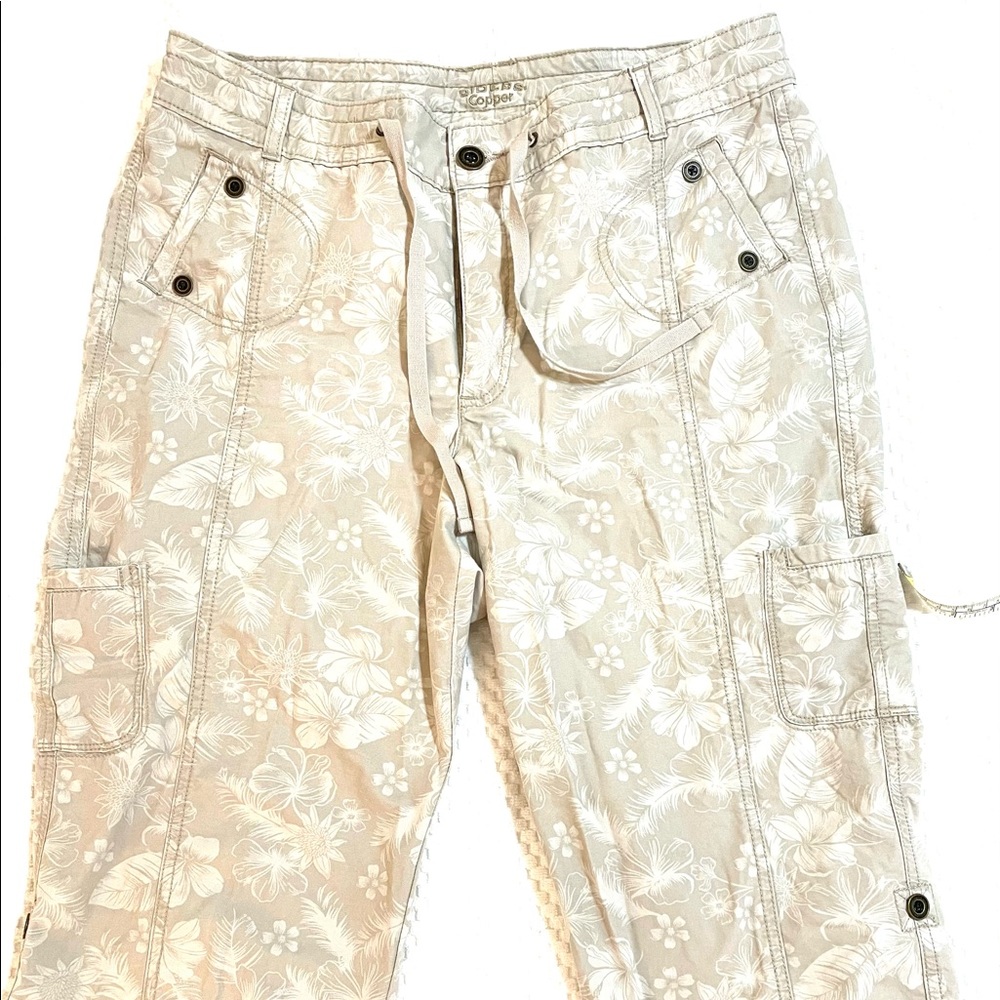 Cream and white cargo pants